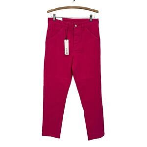 ZARA Men's Straight Fit Hot Pink Jeans Concealed Button Fly Size 30X31 NEW!!!